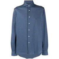 orian chemise à col italien - bleu