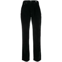 versace pre-owned pantalon droit texturé (années 1990) - noir