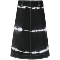 courrèges pre-owned jupe évasée tie-dye (années 2000) - noir
