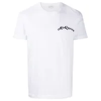 alexander mcqueen t-shirt à logo brodé - blanc