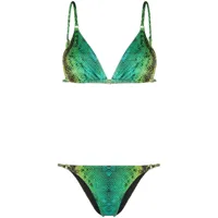 noire swimwear bikini snake tanning - vert