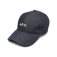 a.p.c. casquette à logo imprimé - bleu