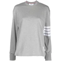 thom browne t-shirt oversize à détails 4 bandes signature - gris
