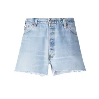 re/done short en jean à taille haute - bleu