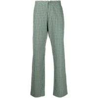 walter van beirendonck pre-owned pantalon droit à carreaux - vert