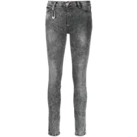 philipp plein jean skinny à taille haute - gris