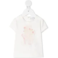 monnalisa t-shirt à imprimé ourson - blanc