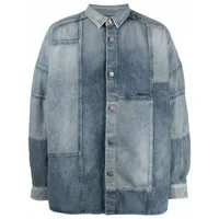 ambush chemise en jean à design patchwork - bleu