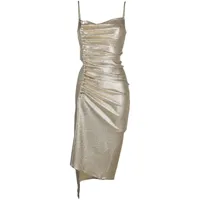 rabanne robe plissée à détails froncés - or