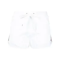 moschino short à bandes logo - blanc