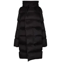 rick owens manteau à design matelassé - noir