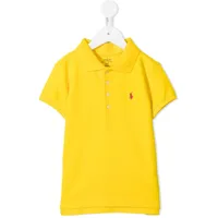 ralph lauren kids robe-chemise à col polo - jaune