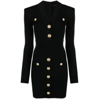 balmain robe courte à boutons décoratifs - noir