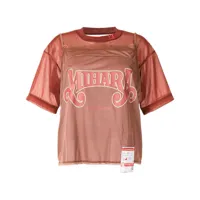 maison mihara yasuhiro t-shirt à logo imprimé - marron