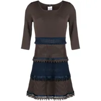 chanel pre-owned robe courte en crochet (2006) - marron
