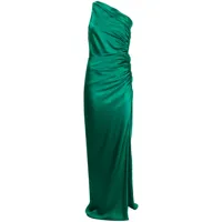 michelle mason robe longue à fronces - vert