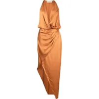 michelle mason robe asymétrique à dos-nu - orange