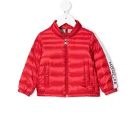 moncler enfant veste matelassée à bandes logo - rouge