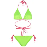 noire swimwear bikini tanning à détail noué - vert