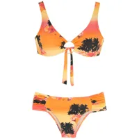 amir slama bikini à imprimé ilha de hibiscus - orange