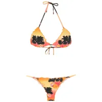 amir slama bikini à imprimé ilha de hibiscus - orange