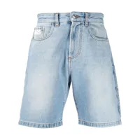gcds short en jean à patch logo - bleu