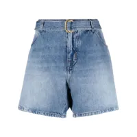 tom ford short en jean à taille ceinturée - bleu