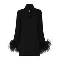 16arlington robe courte michelle à ornements en plumes - noir