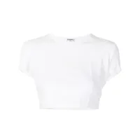 chanel pre-owned t-shirt crop à logo brodé (1997) - blanc