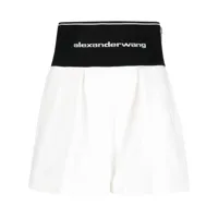alexander wang short à ceinture à logo - blanc