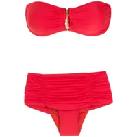 brigitte bikini froncé à design bandeau - rouge