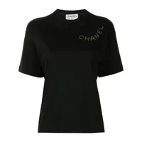 chanel pre-owned t-shirt à logo imprimé - noir