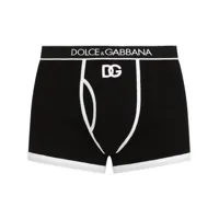 dolce & gabbana boxer nervuré à logo dg - noir