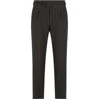 dolce & gabbana pantalon de costume à fines rayures - noir