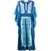 alberta ferretti robe longue à effet tie-dye - bleu