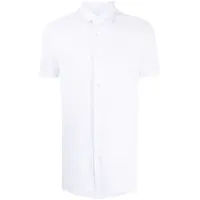 emporio armani chemise en popeline à manches courtes - blanc