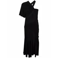 stella mccartney robe mi-longue à design asymétrique - noir