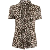 fendi pre-owned chemise à imprimé léopard - marron