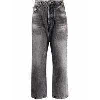 philipp plein jean iconic plein ample - gris