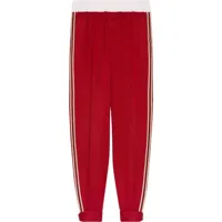 gucci pantalon de jogging à bandes contrastantes - rouge