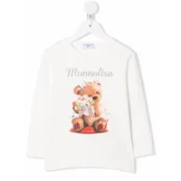 monnalisa t-shirt à imprimé teddy - blanc
