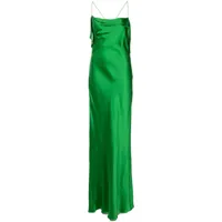 michelle mason robe longue en soie - vert
