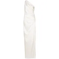 michelle mason robe longue à design à une épaule - blanc