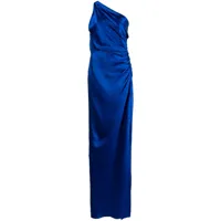 michelle mason robe longue à design à une épaule - bleu