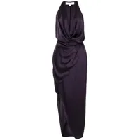 michelle mason robe asymétrique à dos-nu - violet