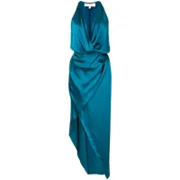 michelle mason robe asymétrique à dos-nu - bleu