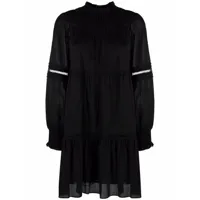 michael kors robe-chemise froncée - noir
