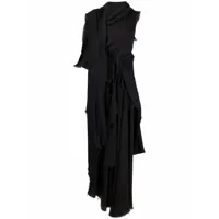 yohji yamamoto robe asymétrique drapée - noir