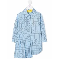 off-white kids robe-chemise asymétrique - bleu