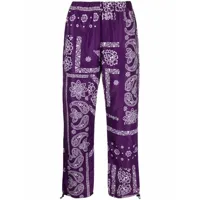 palm angels pantalon à imprimé bandana - violet